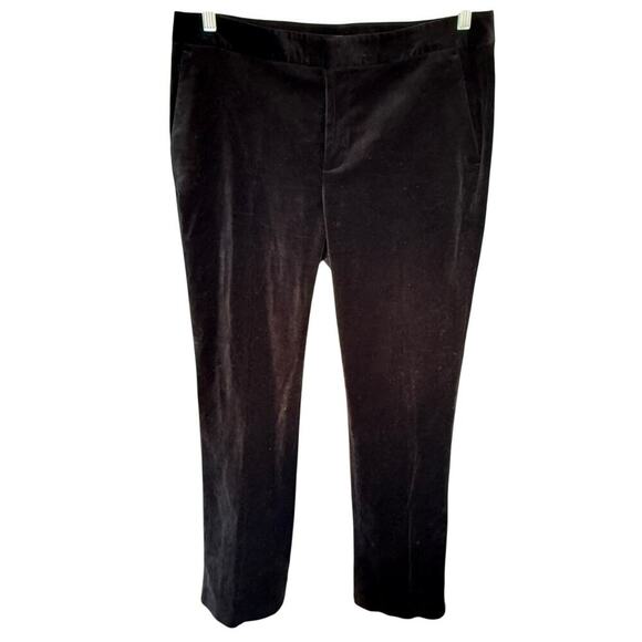 Lauren Ralph Lauren Women's Stretch black Velvet Pants Whimsigoth Officesiren 10 - Picture 1 of 9